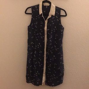 Amour Vert sleeveless Shirt Dress NWOT 100% silk